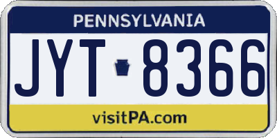 PA license plate JYT8366