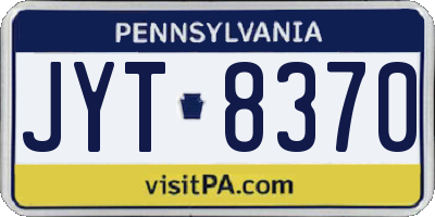 PA license plate JYT8370