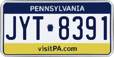 PA license plate JYT8391