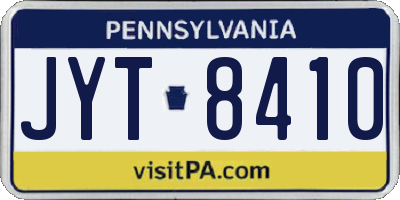 PA license plate JYT8410