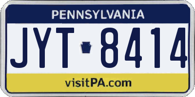 PA license plate JYT8414