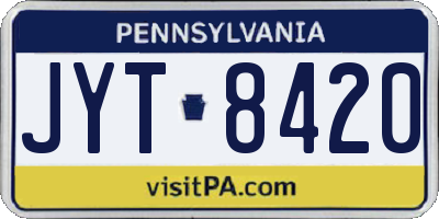 PA license plate JYT8420
