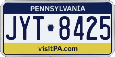 PA license plate JYT8425