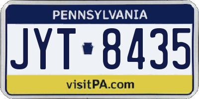 PA license plate JYT8435