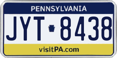 PA license plate JYT8438