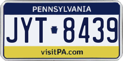 PA license plate JYT8439
