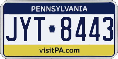 PA license plate JYT8443