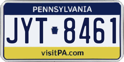 PA license plate JYT8461