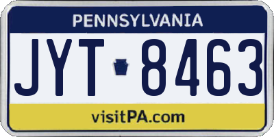 PA license plate JYT8463