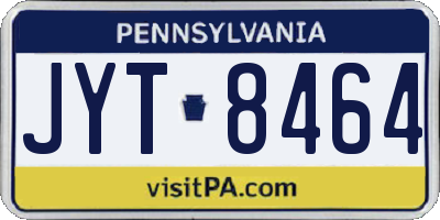 PA license plate JYT8464