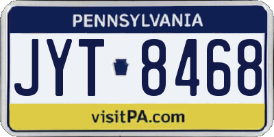 PA license plate JYT8468