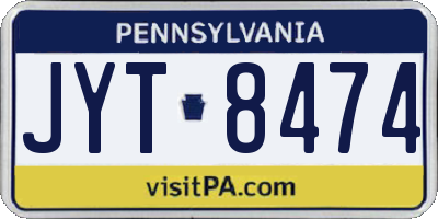 PA license plate JYT8474