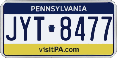 PA license plate JYT8477