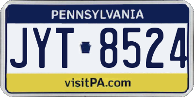 PA license plate JYT8524