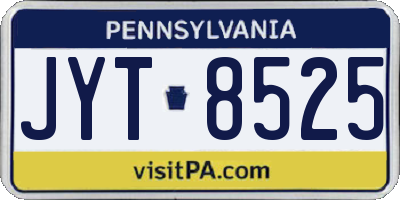 PA license plate JYT8525