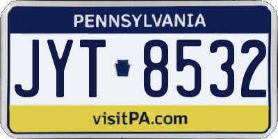 PA license plate JYT8532