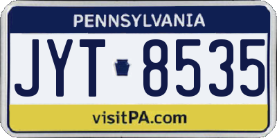 PA license plate JYT8535