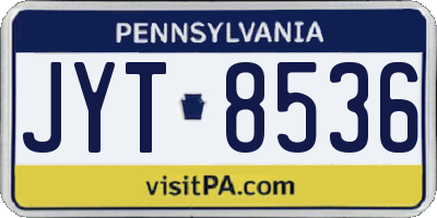 PA license plate JYT8536