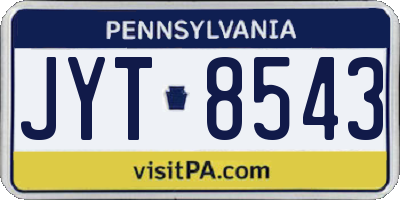 PA license plate JYT8543