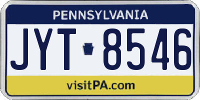 PA license plate JYT8546