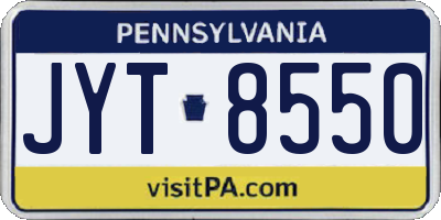 PA license plate JYT8550