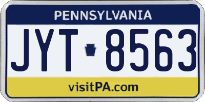 PA license plate JYT8563