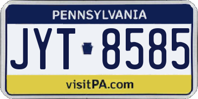 PA license plate JYT8585