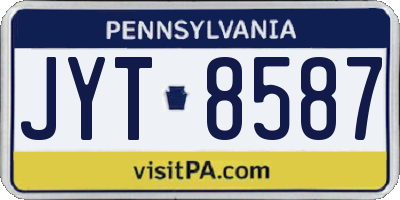 PA license plate JYT8587