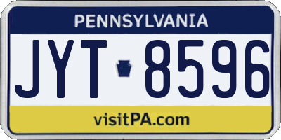 PA license plate JYT8596