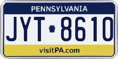PA license plate JYT8610