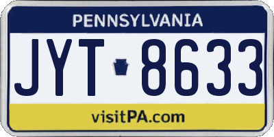 PA license plate JYT8633