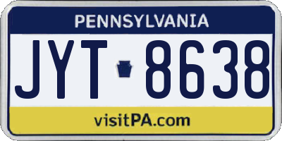 PA license plate JYT8638