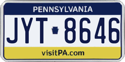 PA license plate JYT8646