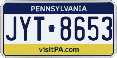 PA license plate JYT8653