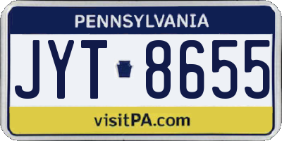 PA license plate JYT8655