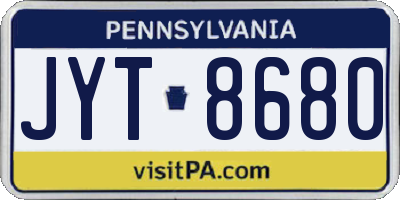 PA license plate JYT8680