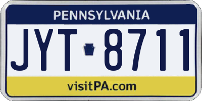 PA license plate JYT8711