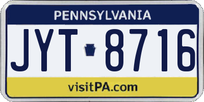 PA license plate JYT8716