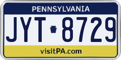 PA license plate JYT8729