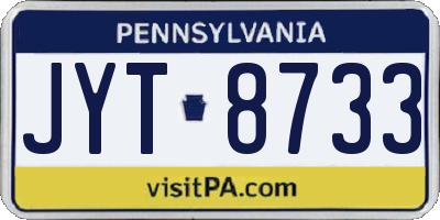 PA license plate JYT8733