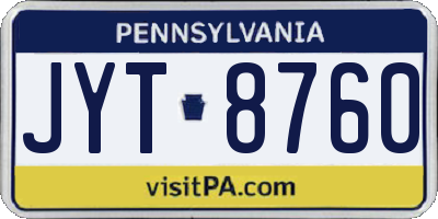 PA license plate JYT8760