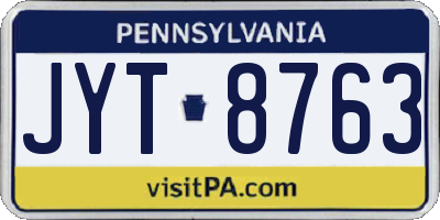 PA license plate JYT8763