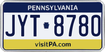 PA license plate JYT8780