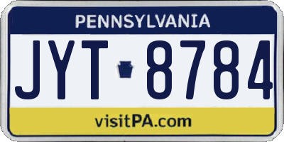 PA license plate JYT8784