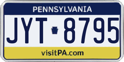 PA license plate JYT8795