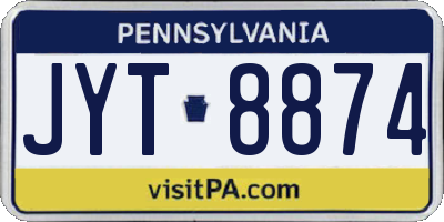 PA license plate JYT8874