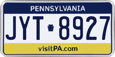 PA license plate JYT8927