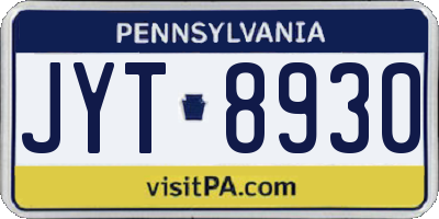 PA license plate JYT8930