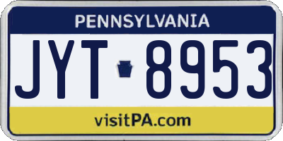 PA license plate JYT8953