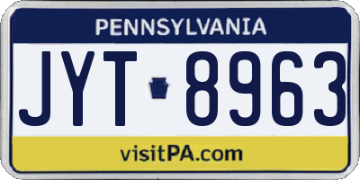 PA license plate JYT8963